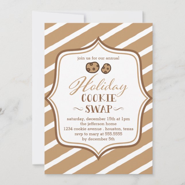 Cute Cookie Swap Fête Invitation (Devant)