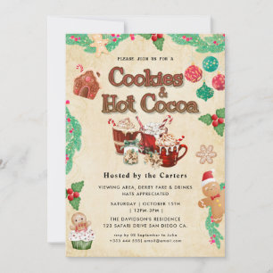 Cute Cookies et cacao Fête Invitation