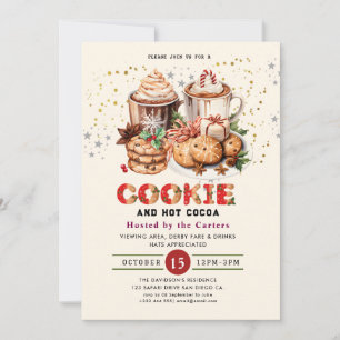 Cute Cookies et cacao Fête Invitation