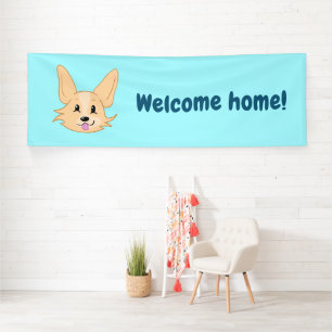 Cute Corgi Bienvenue Accueil Bannière