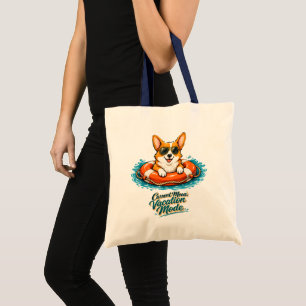 Cute Corgi Summer Vacation Mode Tote Bag Funny B