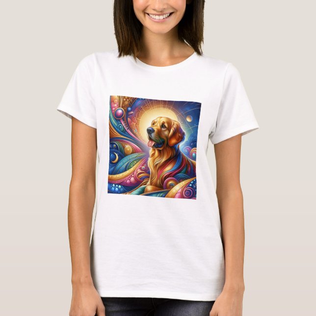 Cute Cosmic Happy drôle chien tshirt (Devant)