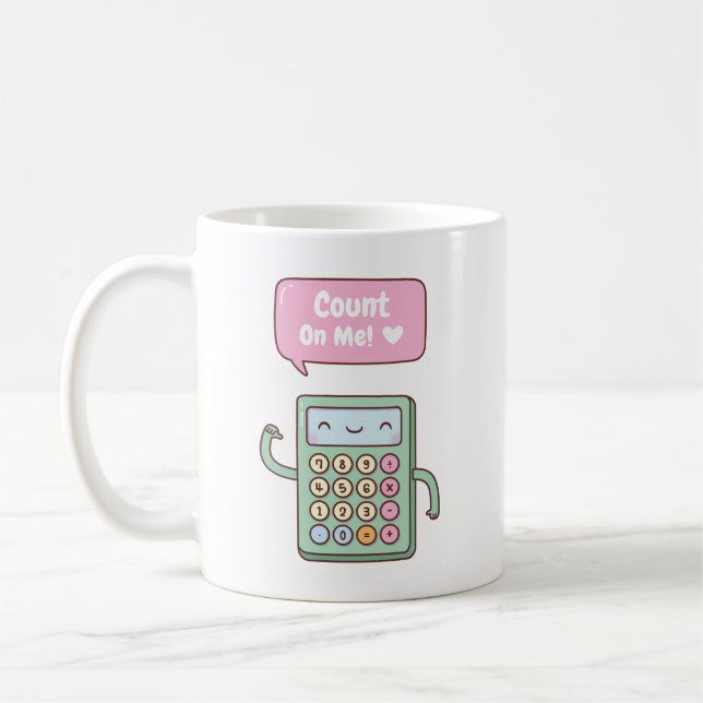 Cute Count On Me Calculator tasse de café (Gauche)