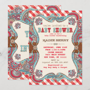 Cute Country Western Baby Shower Invitations