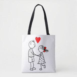 Cute Couple Love Sac fourre-tout romantique