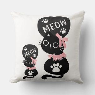 Cute Coussin de chat noir -