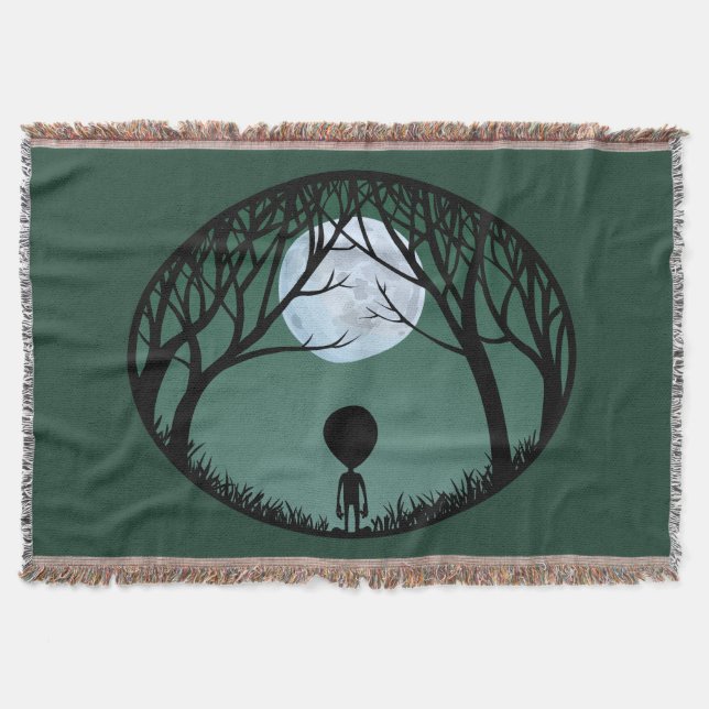 Cute couverture Alien E.T. Alien Gris Jetée Blanch (Devant)