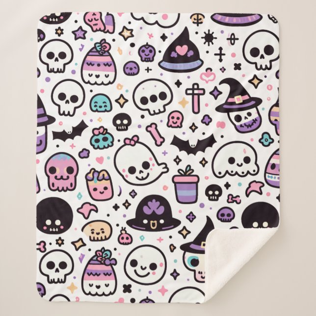 Cute couverture de motif du crâne halloween (Devant)