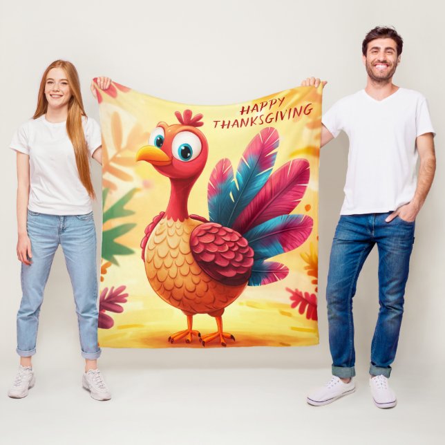 Cute couverture en polaire Turquie Thanksgiving (En situation)