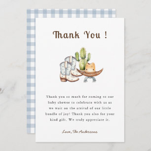 Cute Cowboy Boho Baby shower Carte de remerciement