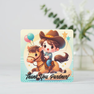 Cute Cowboy & Horse Merci Anniversaire
