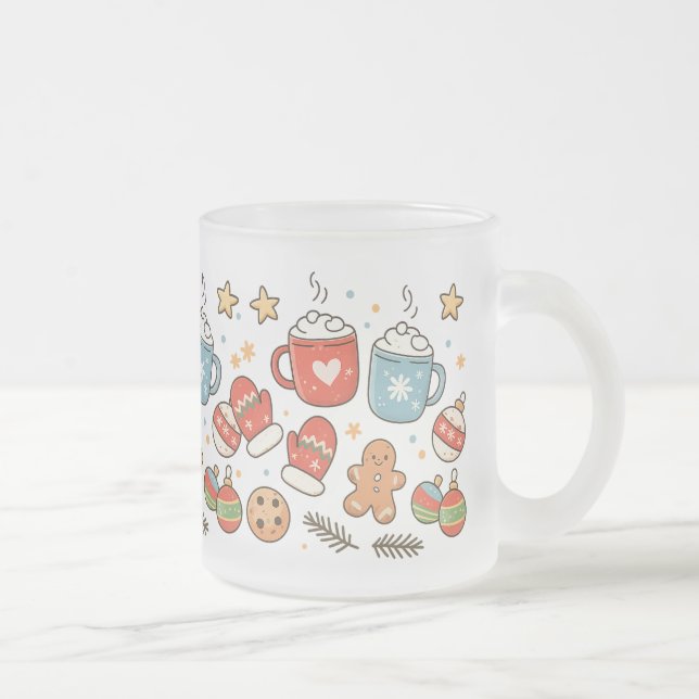 Cute Cozy Christmas Doodles Mug (Droit)