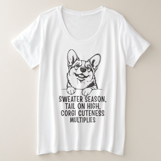 Cute Cozy Corgi Lover Tee for Fall & Winter (Design devant)