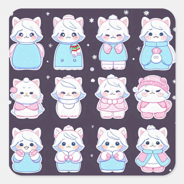 Cute cozy winter stickers  (Devant)