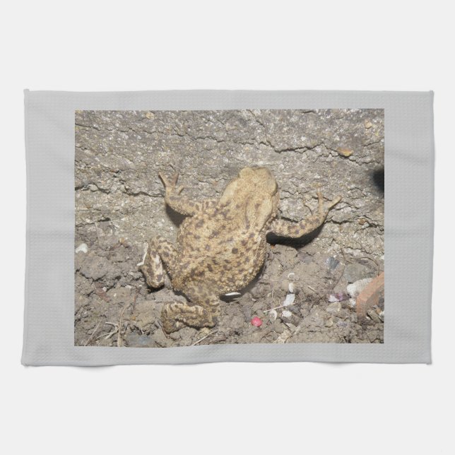 Cute Crawling Toad serviette de cuisine (Horizontal)