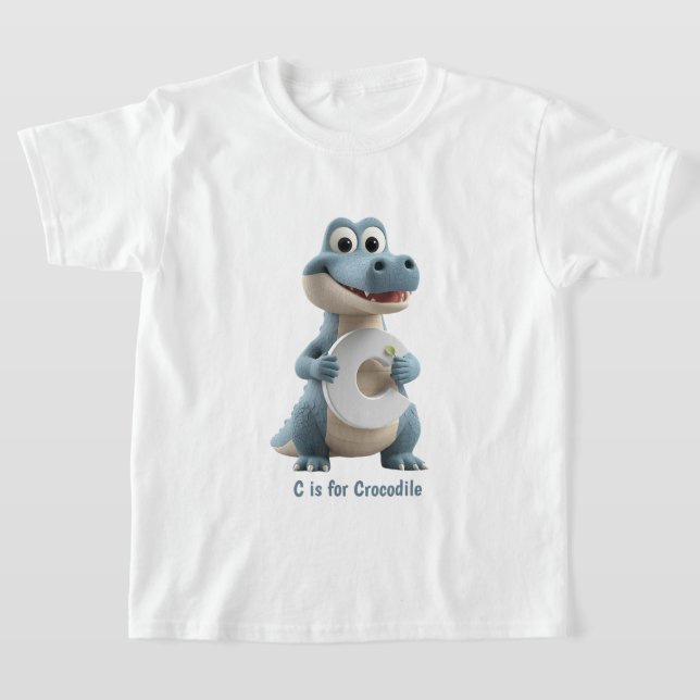 Cute Crocodile Kids T-Shirt | C is for Crocodile A (Poser)