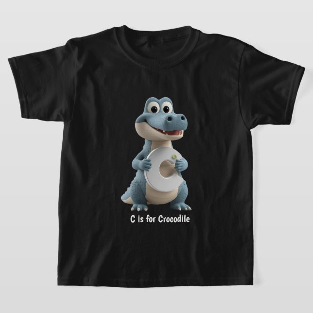 Cute Crocodile Kids T-Shirt | C is for Crocodile A (Poser)