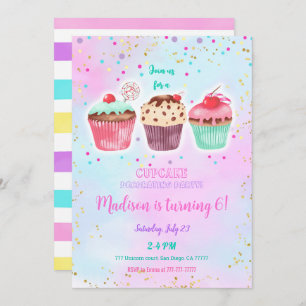 Cute Cupcake Invitation d'anniversaire