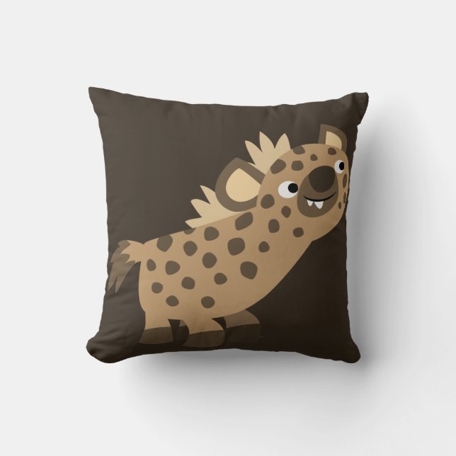 Cute Curieux Cartoon Hyena Coussin (Recto)