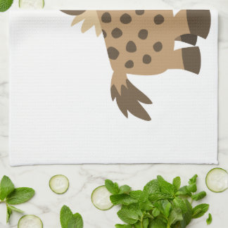 Cute Curieux Cartoon Hyena Serviette de cuisine