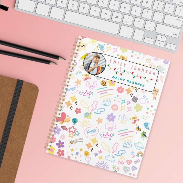 Cute Custom Kid Name & Photo Colorful Rainbow (Créateur téléchargé)