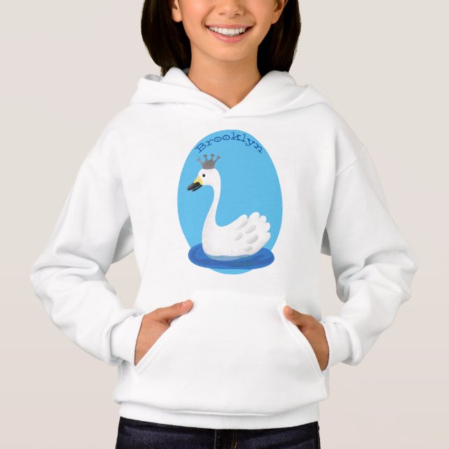 Cute cygne blanc avec dessin de la couronne (Devant)