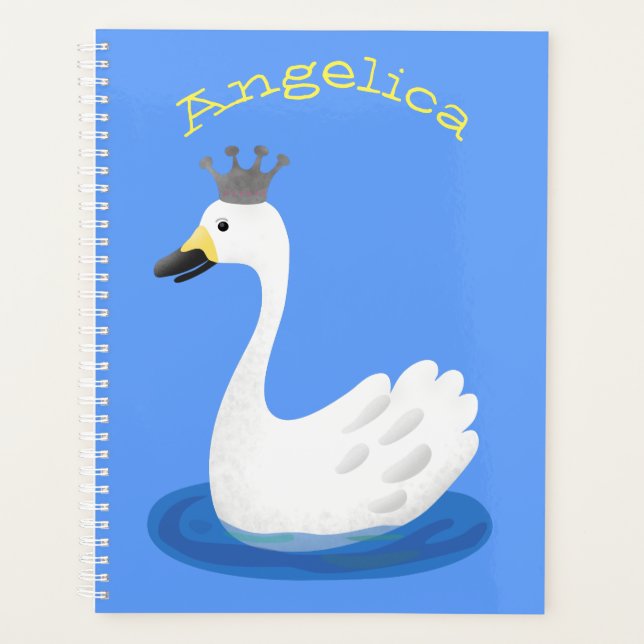 Cute cygne blanc avec dessin de la couronne (Devant)