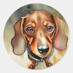Cute Dachshund, autocollants ronds