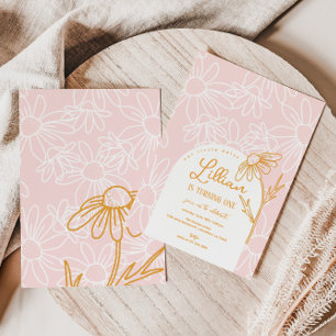 Cute Daisy Invitation de fête d'anniversaire