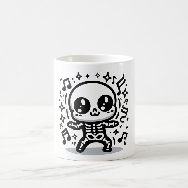 Cute Dancing Skeleton Halloween Mug Kawaii Éffraya (Centre)