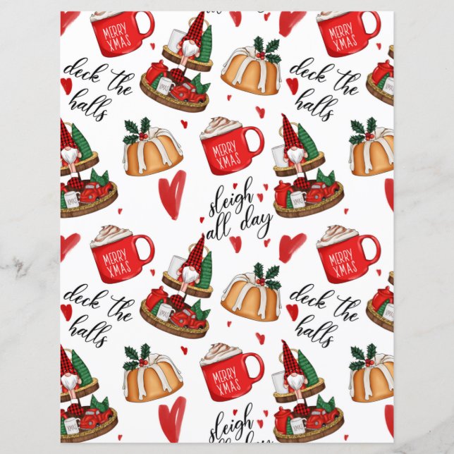 Cute Deck Les Halls Scrapbook Papier (Devant)
