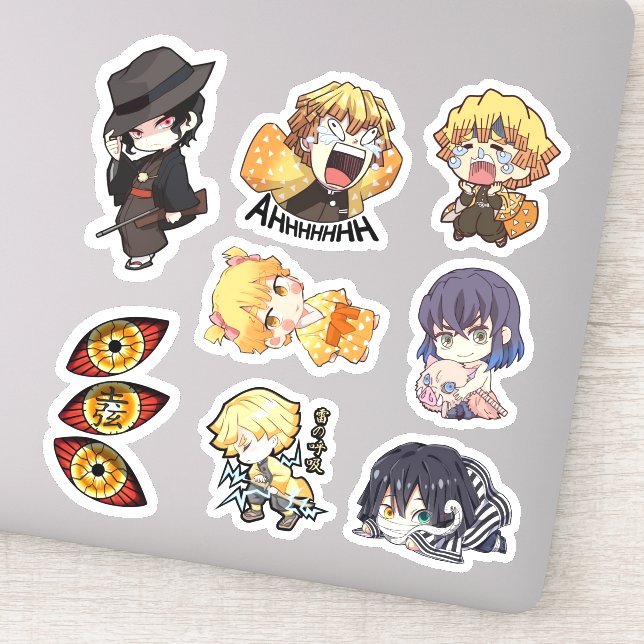 Cute Demon Hunters Stickers – Chibi Slayer Style (Détail)