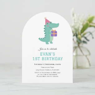 Cute Dinosaur 1ère invitation anniversaire