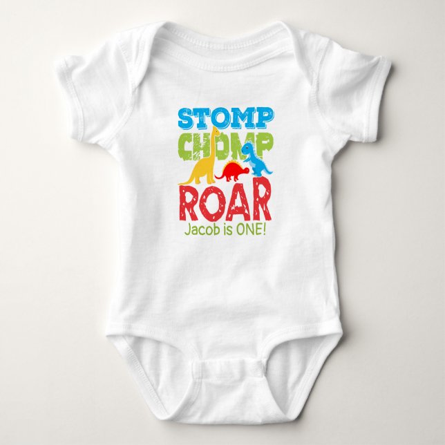 Cute Dinosaur Anniversaire Garçon Baby Tshirt (Devant)