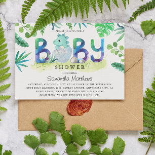 Cute Dinosaur baby shower BÉBÉ Invitation