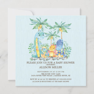 Cute Dinosaur Boys Baby shower Invitation