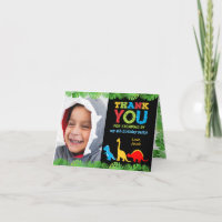 Cute Dinosaur Carte de remerciements d'anniversair