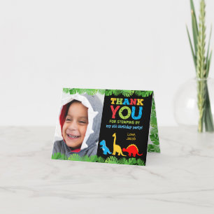 Cute Dinosaur Carte de remerciements d'anniversair