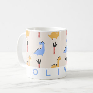 Cute Dinosaur Enfants Nom personnalisé Mug