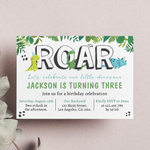 Cute Dinosaur Invitation Anniversaire