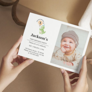 Cute Dinosaur Invitation Anniversaire