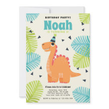Cute Dinosaur Invitation de fête d'anniversaire
