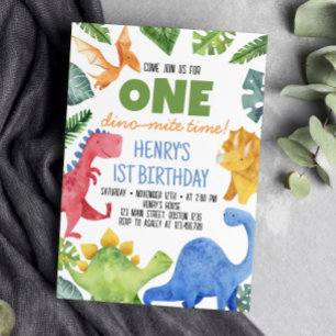 Cute Dinosaur Invitation de fête d'anniversaire