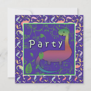 Cute Dinosaur Invitations de fête d'anniversaire