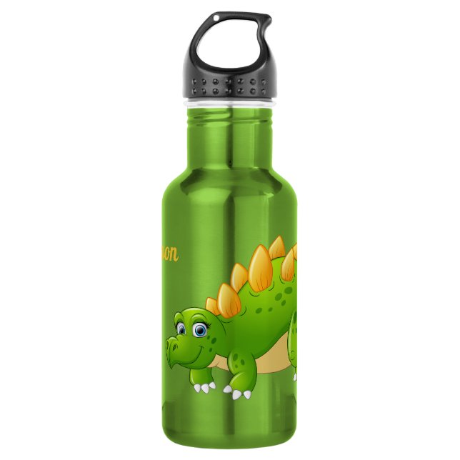 Cute Dinosaur nom personnalisé bouteilles d'eau (Devant)