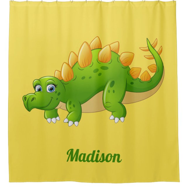 Cute Dinosaur nom personnalisé & couleur rideau de (Devant)