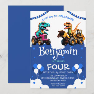 Cute dinosaure Excavateur tracteur ballon Annivers