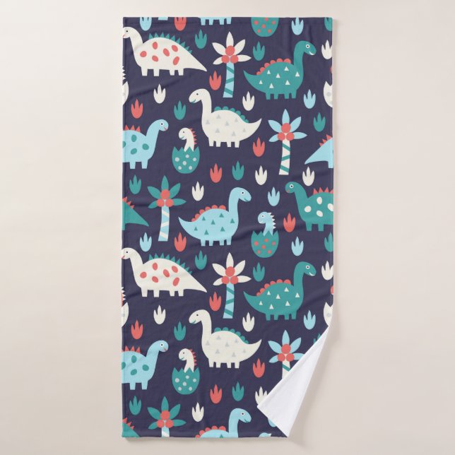 Cute dinosaure sans couture motif (Serviette de bain)