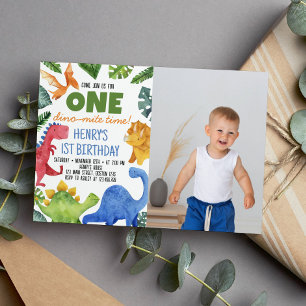 Cute Dinosaures Boy Invitation Anniversaire