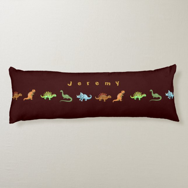 Cute Dinosaures Coussin personnalisé Ajouter votre (Dos)